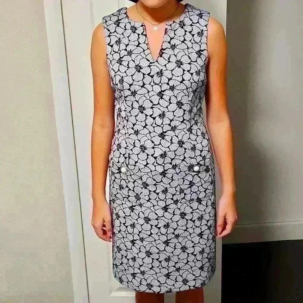 Karl Lagerfeld Navy Blue Blossom Dress